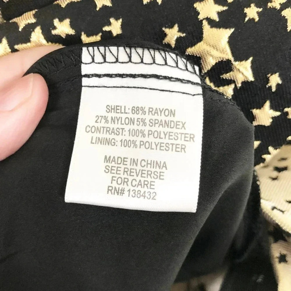 Modcloth Gold Metallic Star Print Color-block Dress Women's Size Medium - Picture 8 of 8